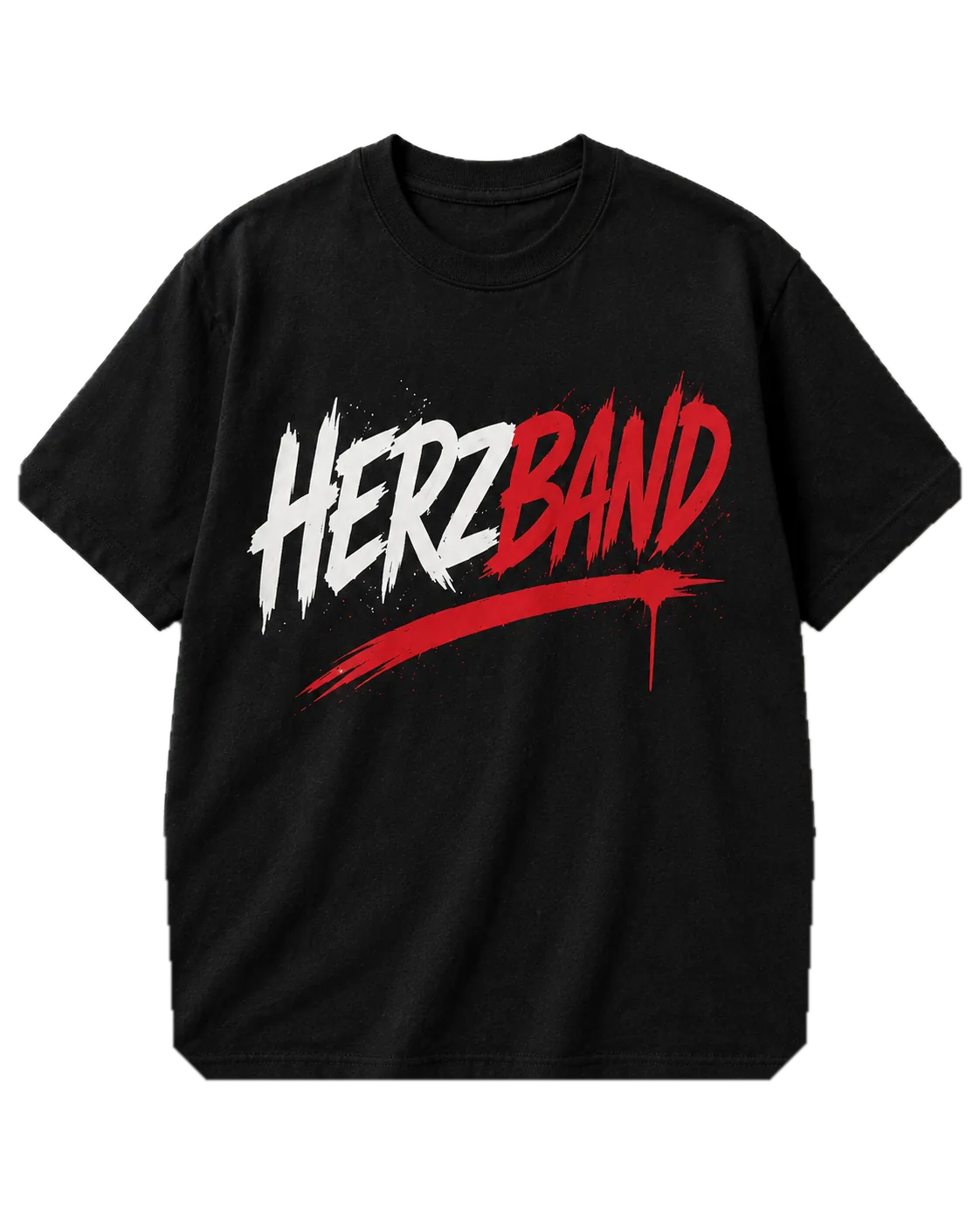 HERBANDZ Definition Tee in Black, front view with the chest wordmark