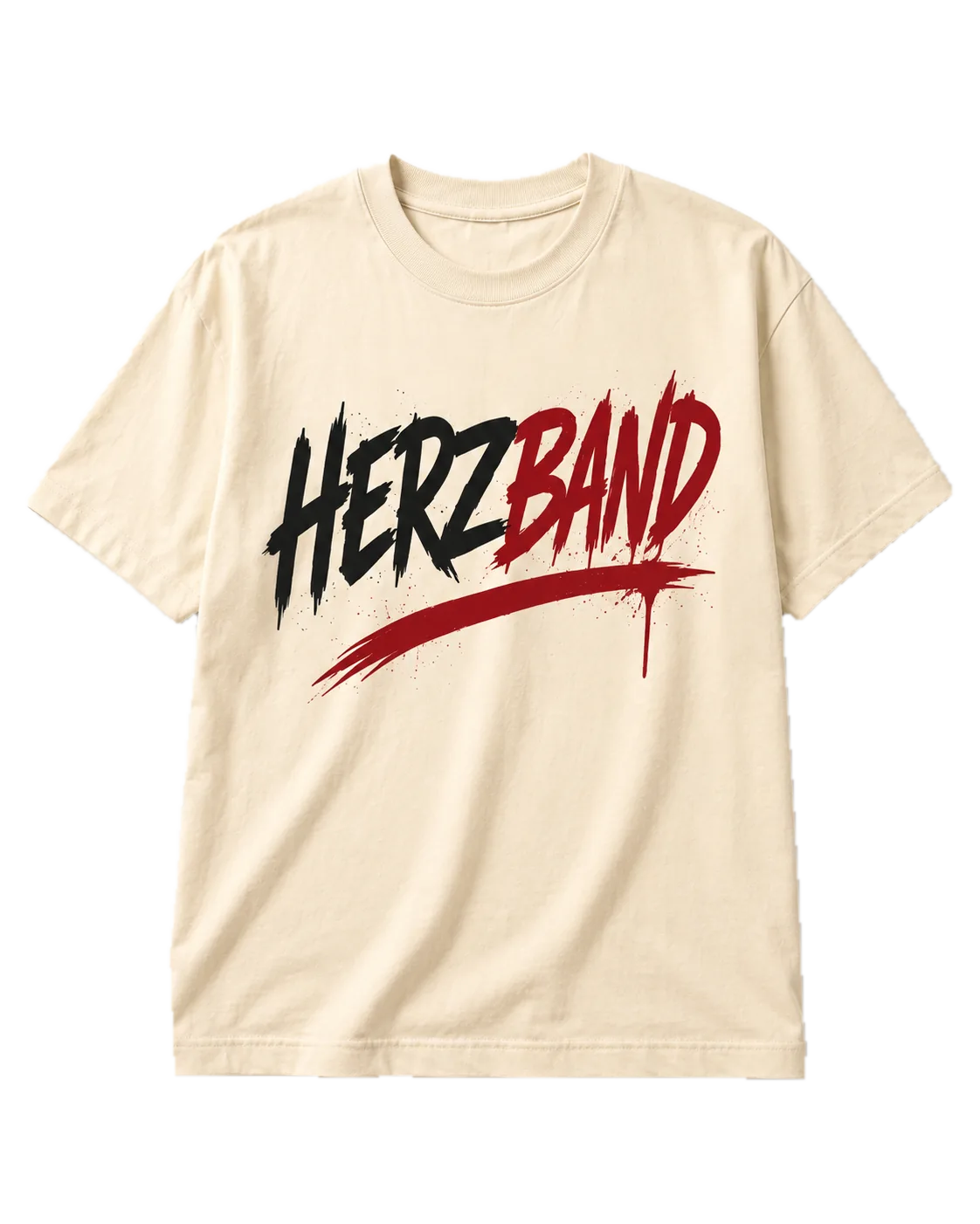 HERBANDZ Definition Tee in Cream, front view with the chest wordmark
