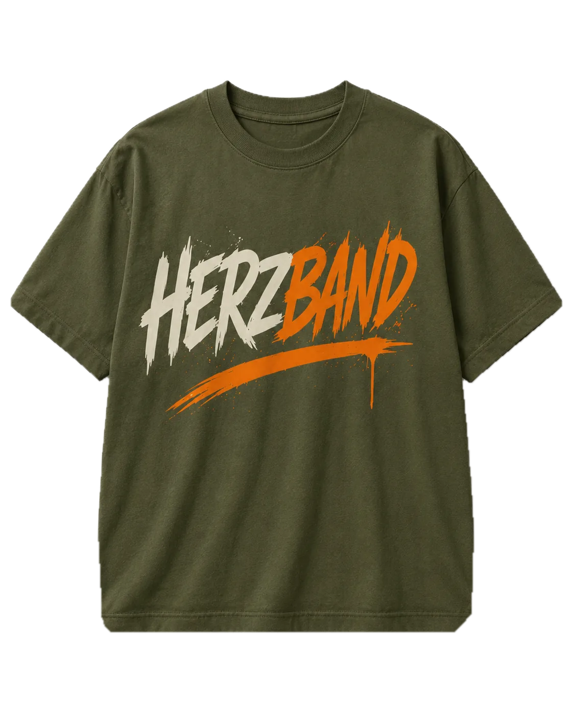 HERBANDZ Definition Tee in Olive, front view with the chest wordmark