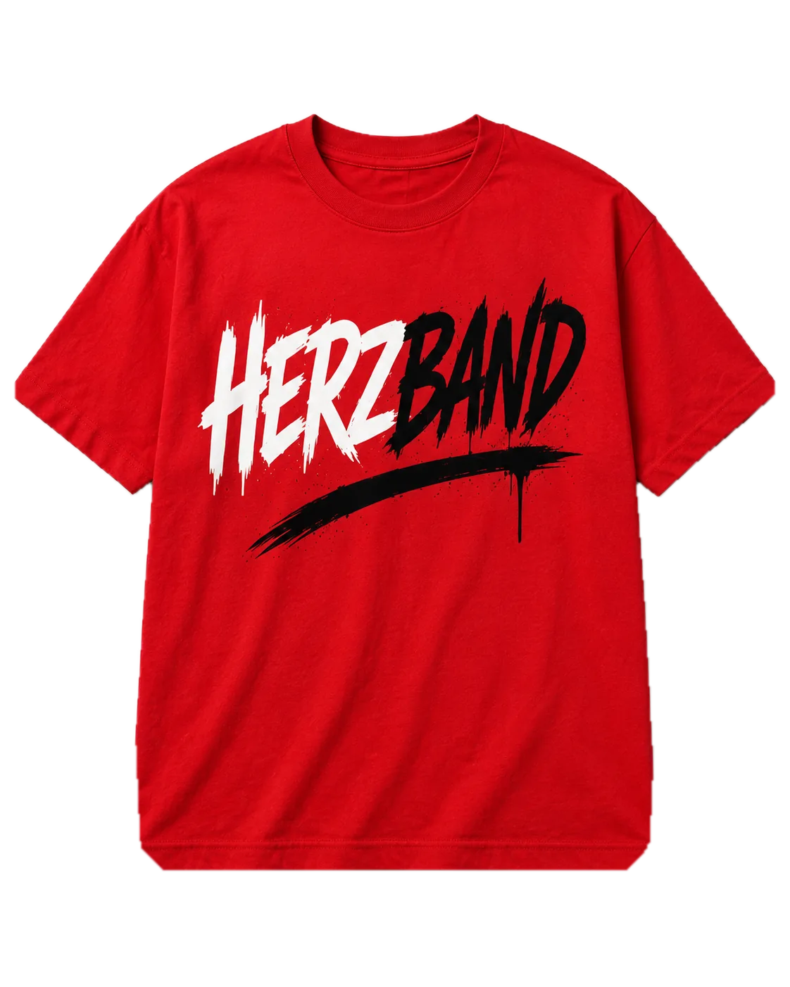 HERBANDZ Definition Tee in Red, front view with the chest wordmark